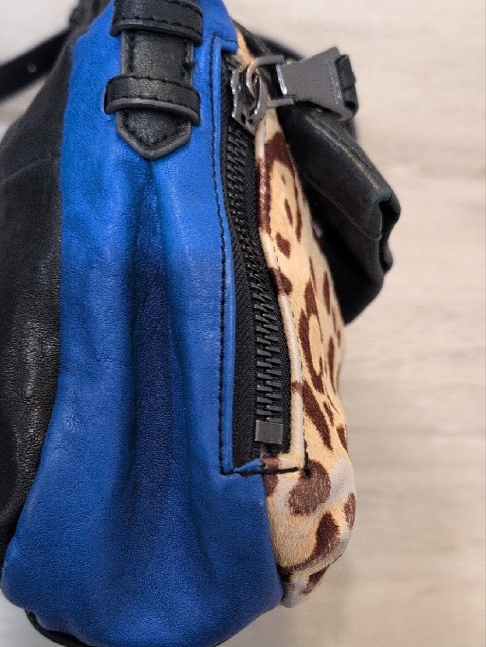 Aimee Kestenberg Black Leather & Leopard Print Crossbody Bag - Picture 7 of 16